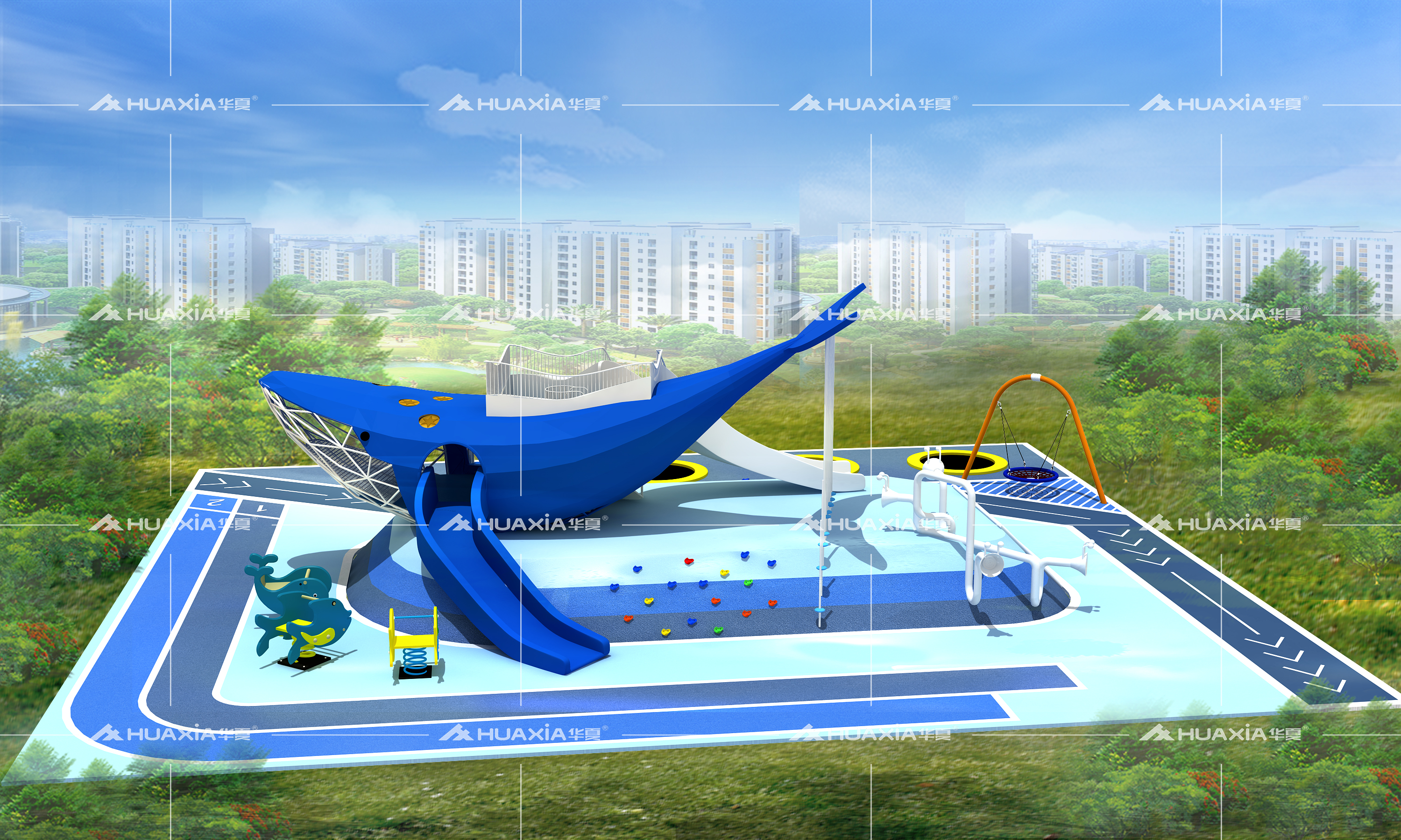 公园景区鲸鱼造型游乐设备